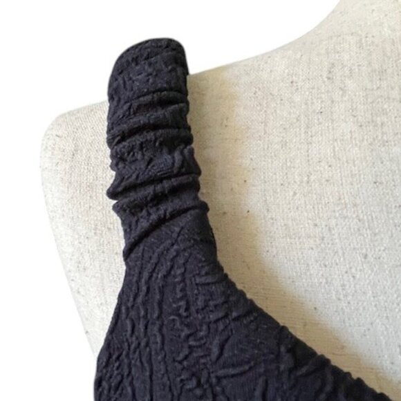 Free People Brooklyn Mini Dress Lace Insert Off Shoulder A-Line Textured Knit S - Picture 4 of 13